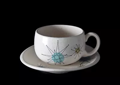 Vintage MCM Franciscan Atomic Starburst Cup & Saucer NICE • $18