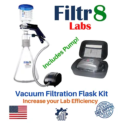 $124.99 • Buy Filtr8 Sand Core Lab Vacuum Filtration Kit With Pump- Fast And Hands-Free