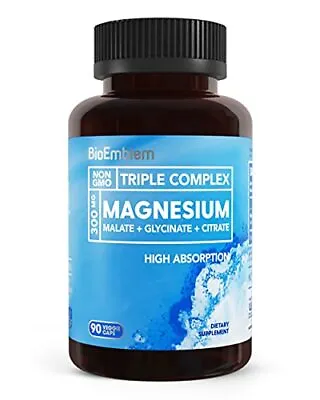 BioEmblem Triple Magnesium Complex | 300mg Of Magnesium Glycinate 90 Capsules • $37.99