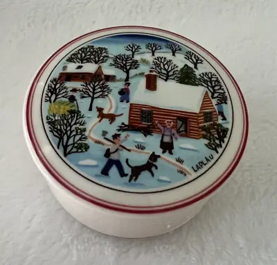 Villeroy & Boch Trinket Box Porcelain Naif Christmas Holiday Folk Scene • $12