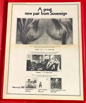 Flash/Fumble/Juliet Lawson/Renaissance ORIG 1973 Press/Mag ADVERT Poster-Size • £3.99