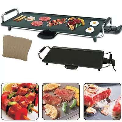 Electric Teppanyaki Table Top Grill Griddle BBQ Barbecue Camping 8 Spatulas • £28.99