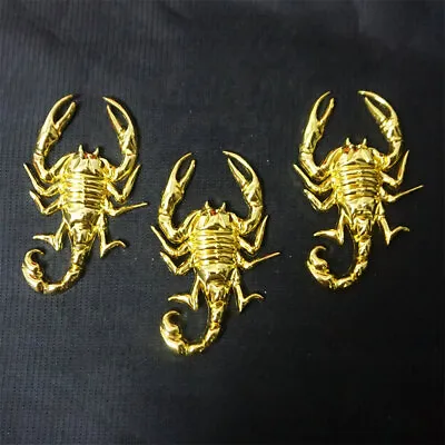 3x Right Scorpion Golden Chrome Metal Emblem Sticker Badge Decal Hybrid 3D Turbo • $19.98