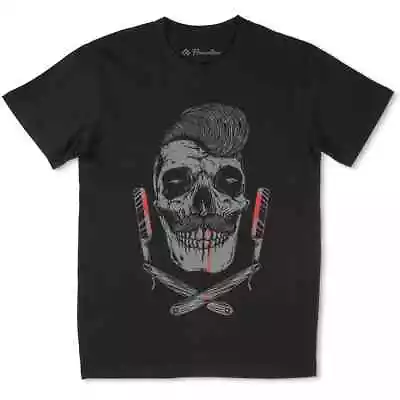 £11.99 • Buy Pomade Skull T-Shirt Barber Rockabilly Hipster Haircut Psychobilly Skeleton P492