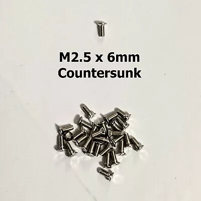 M2.5 X 6 Mm Countersunk Silver Machine Screws For Laptop Etc (10) • £2.75