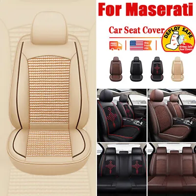 Deluxe PU Leather Front&Rear Car Seat Covers For Maserati 2/5 Seats Cushions Set • $145.58