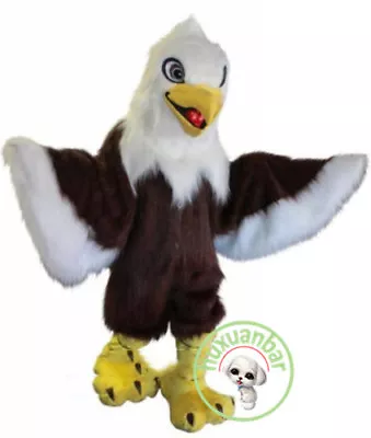 Halloween Long Fur Eagle Mascot Costume Suits Adults Cosplay Party Dress Xmas • £215.16