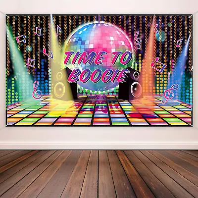 70S Theme Party Decorations Disco Backdrop Banner 60'S 70'S 80'S Photo Booth Bac • £14.87
