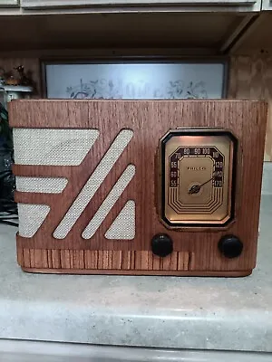 Vintage PHILCO 38-12  Tube Radio Wood WORKS  • $125
