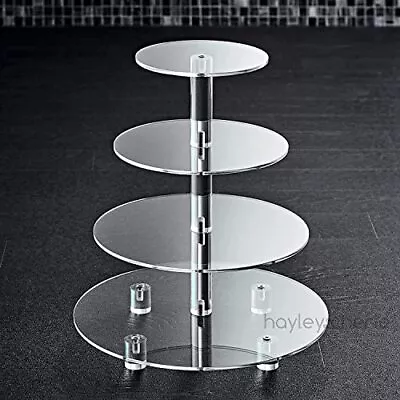 4 Tier Cupcake Stand Clear Acrylic Cupcake Holder Stand Tree Tower For Party • $45.18