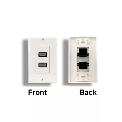 Kentek White HDMI Wall Plate Cover Dual Ports 2-Port Connector Up To 1080p • $17.61