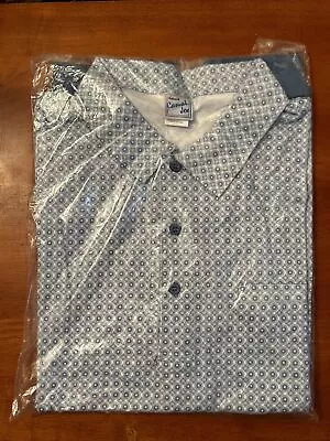 Haband Casual Joe Mens SZ L Blue Short Sleeve Polo Shirt Bowling Hipster • $7.50