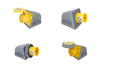 JCE 16A + 32A 110V Yellow Wall Mounted Sockets Industrial Site IP67 IP44  • £5.88