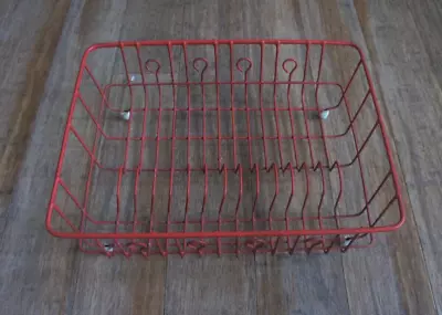 Mid Century Vintage Sink Coated Wire Dish Drying Drainer Rack Red RUBBERMAID • $25