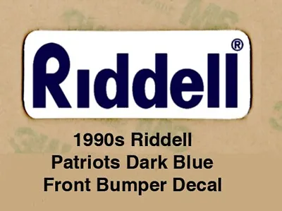 NOS 1990s Style Front Bumper Decals For Riddell Helmets - NE Patriots Dark Blue • $10