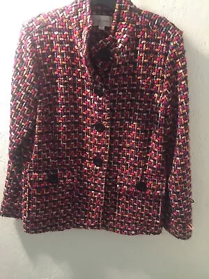 Erin London Multi Color Woven Womens Pea Coat Size Medium(I) • $25
