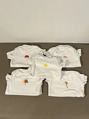 F&F Unisex Baby Bundle Of 5 Short Sleeves Body Grow Body Vest Age 3-6 Months • $6.21