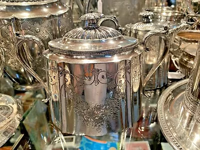 James Dixon & Son - Victorian Silver Plate Sugar Caddy • $175