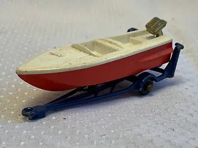 Lesney England Vtg Plastic & Diecast Boat W/ Motor & Trailer #48 Toy Vehicles  • $39.95