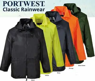 Portwest US440 Classic Waterproof Rain Jacket W/ Sealed Seams & Adjustable Hood • $22.95