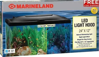 Marineland LED Aquarium Light Hood 24  X 12  Fits 15/20 High/25 & 30 Extra High • $71.99