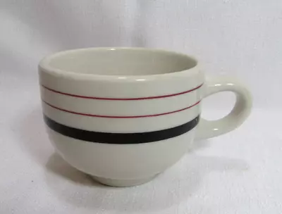 Walker Vitrified China Restaurant Ware Red Black Stripes One (1) Coffee Cup GC • $18