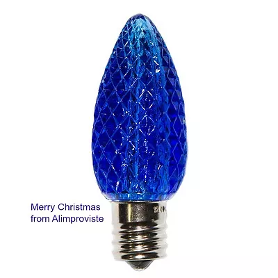 LED C9 Light Bulb BLUE Faceted CHRISTMAS Replacement 5 Diode E17 Base NEW • $1.95