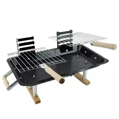 Hibachi Portable Steel BBQ Grill For Garden Beach Picnic Camping Caravan • £10.99