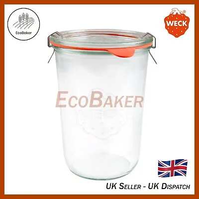 £13.95 • Buy WECK 743 850ml Storage Jar, Incl Seal & Clamps. Canning, Yoghurt, Kimchi, Jam
