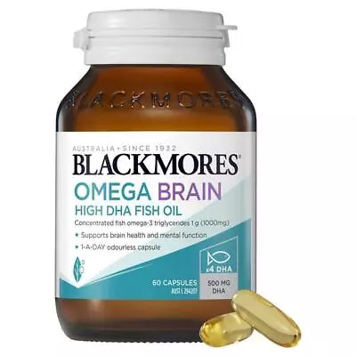 Blackmores Omega Brain High DHA Fish Oil 60 Capsules • $22.49