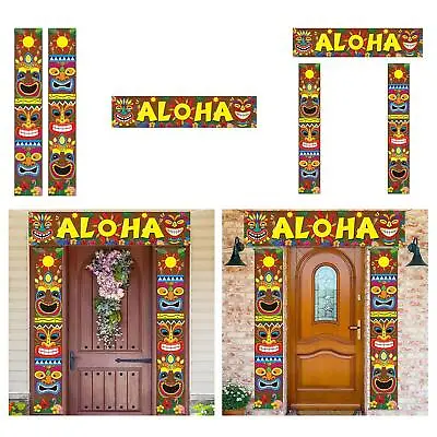 £13.51 • Buy Luau Party Decoration Tiki Backdrop Hawaiian Banner Welcome Aloha Sign Tropical
