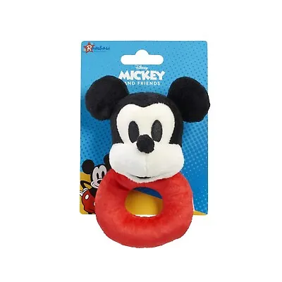 Mickey Mouse Plush Ring Rattle Soft Toy Bnwt Classic From Birth Genuine Disney • £7.99