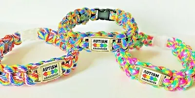 £3.99 • Buy AUTISM AWARENESS JIGSAW PIECES Charm Paracord Bracelet (Choice Of Colour/Size)