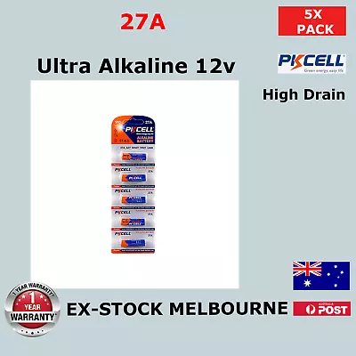 5x 27A 12V MN27 LR27A A27 L828 V27GA Alkaline Battery Garage Car Remote Alarm • $4.03