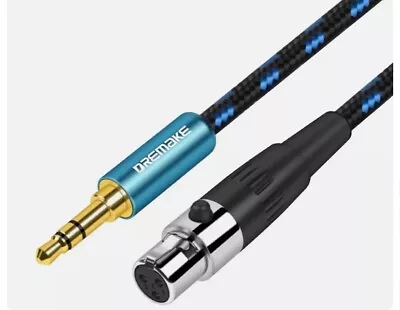 DREMAKE 3.5mm 1/8‘’ TRS Aux Male To Mini XLR 3-Pin Female Audio Cable 5FT • $14.99