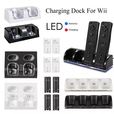 Charger Dock With Rechargeable Battery For Nintendo Wii Remote Controller • $20