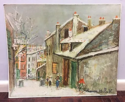 Large Original Maurice Utrillo Lithograph Of A Snowy Street Scene • $60.92