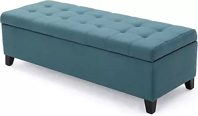 Christopher Knight Home Mission Fabric Storage Ottoman Dark Teal Dimensions: 19 • $255.99