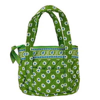 Vera Bradley Womens Apple Green Blue Bitty Betsy Mini Floral Handbag Tote Purse • $13.79