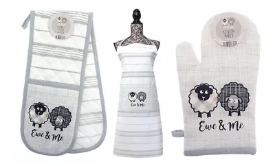 £4.99 • Buy Country Club Ewe & Me Cotton Apron Oven Mitt Double Oven Glove Tea Towel