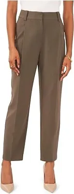 Vince Camuto Women's Lt Olive Pleated Wide Straight Leg Ankle Pants Size 8 • $32.90