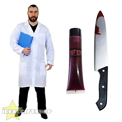 £17.99 • Buy Adult Doctor Lab Coat Crazy Mad Scientist Medical Experiment Fancy Dress Costume