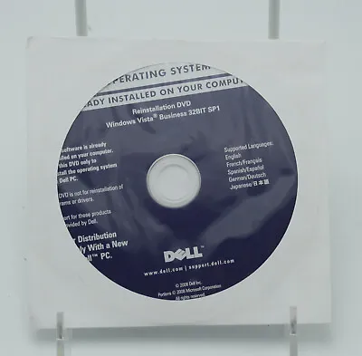 Dell Microsoft Windows Vista Business 32BIT SP1 Reinstallation DVD • $10.19