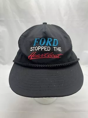 Vtg Ford Stopped The Heartbeat Chevrolet Hat Logo Rope Mesh Adjustable • $20.60