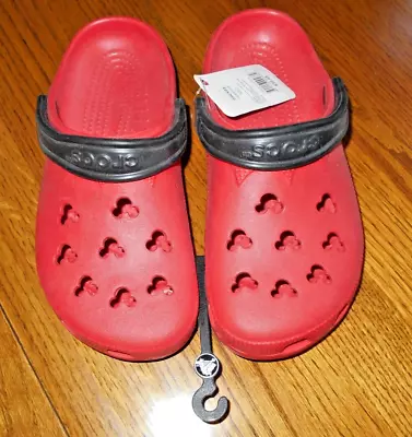 NWT Disney Crocs Classic Mickey Mouse Vintage Clog Red W 8-9 M 6-7 • $75