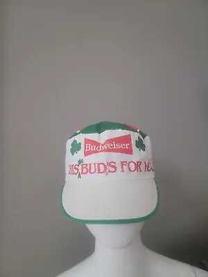 Vintage Budweiser Hat Cap Fitted Adult One Size St Patricks Day Shamrock Mens • $13