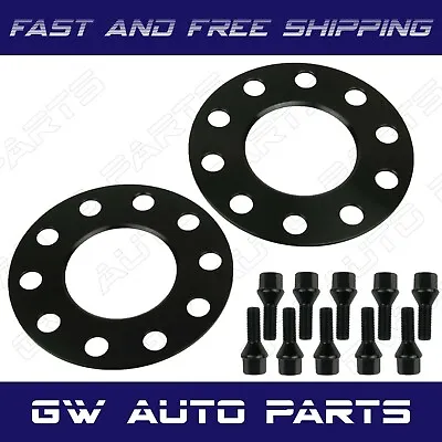 2pc 5mm 5x100/5x112 Audi Volkswagen Hub Centric Wheel Spacer Kit With Cone Bolts • $44.86