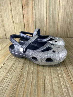 £16.71 • Buy Crocs Shayna Silver Ombre Glitter Child Kids Size 8 Mary Jane Shoes