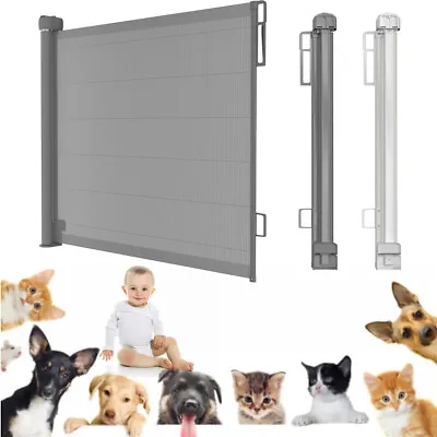 Retractable Pet Dog Gate Safety Guard Folding Baby Toddler Stair Gates Isolation • £10.80