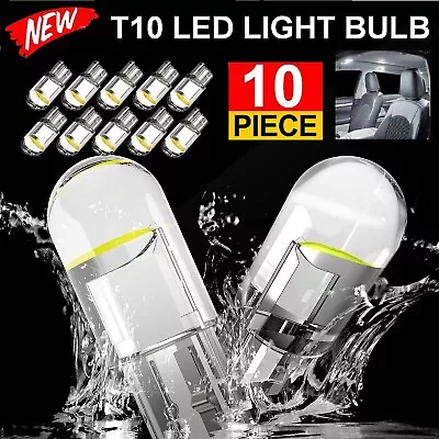 10 PCS White T10 194 168 W5W COB Waterproof Bright Wedge Interior LED Light Bulb • $8.99